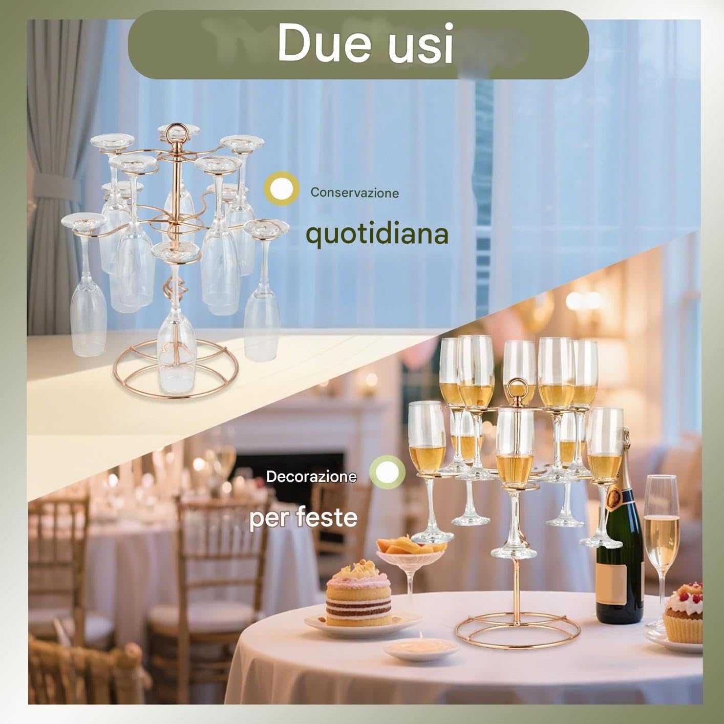 Generico Albero per Cocktail Display per Bevande A Due Livelli con Dieci