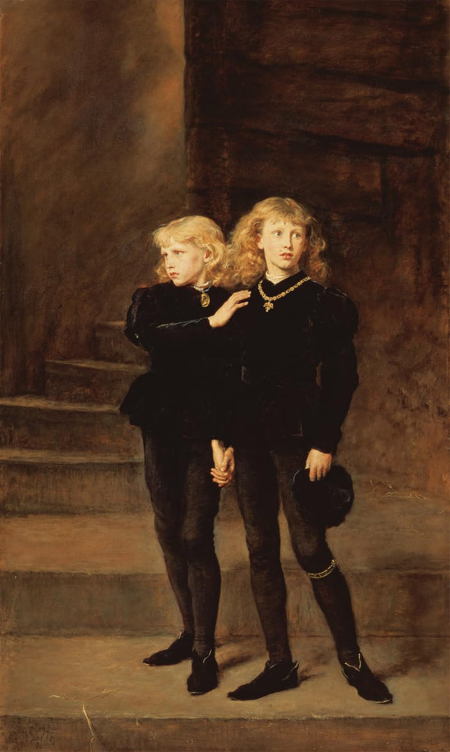 ARTXLXXBN Famous Print Painting Colorful Art Print the Princes Edward and Richard in the Tower by John Everett Millais Canvas Art Decorations for Home Decor 60x90cm