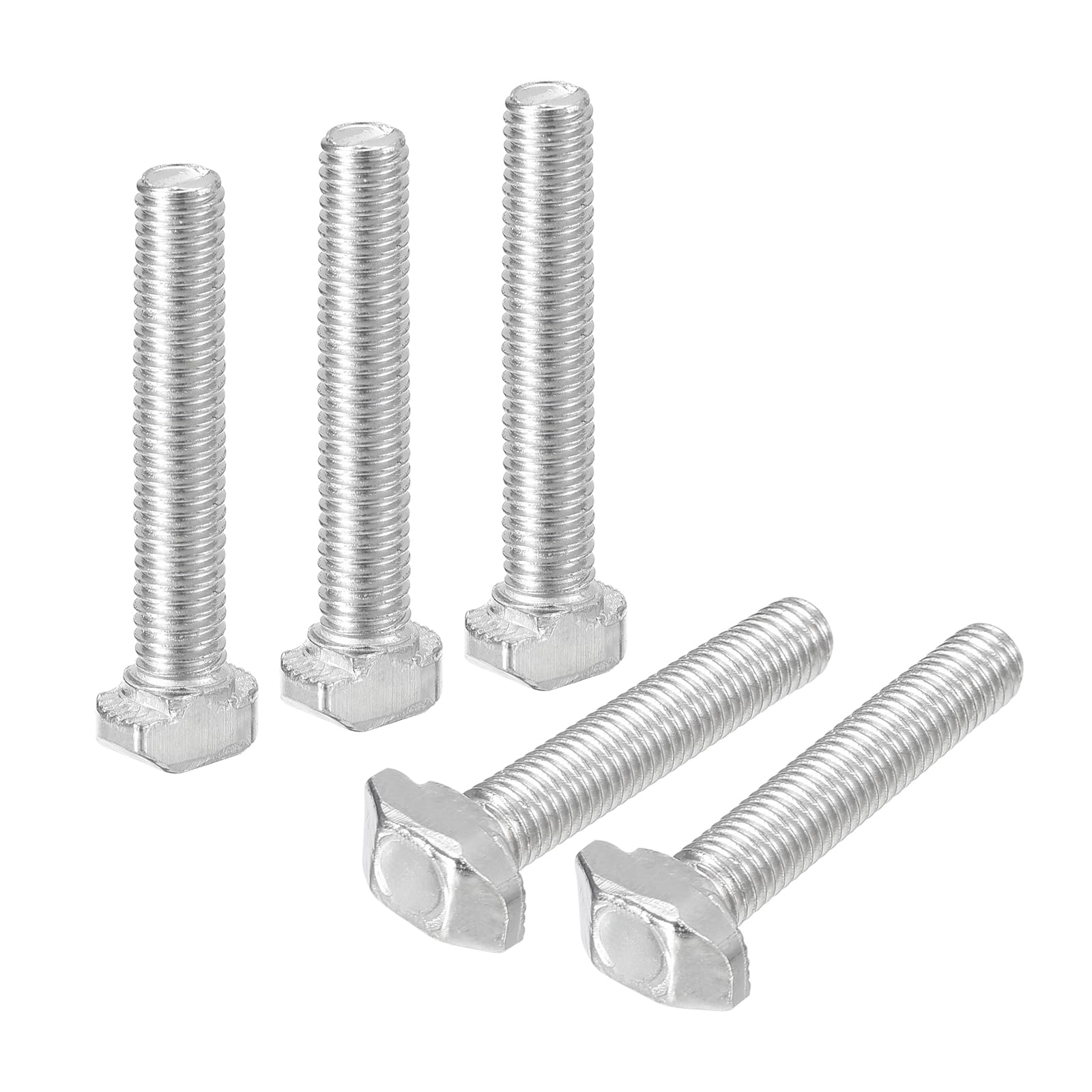uxcell 30Pcs T-Slot Bolts, M5 x 30mm Hammer Head Bolt T Screw Drop-in Stud for 2020 Series T-Slot Aluminum Extrusion Profile, Carbon Steel Nickel