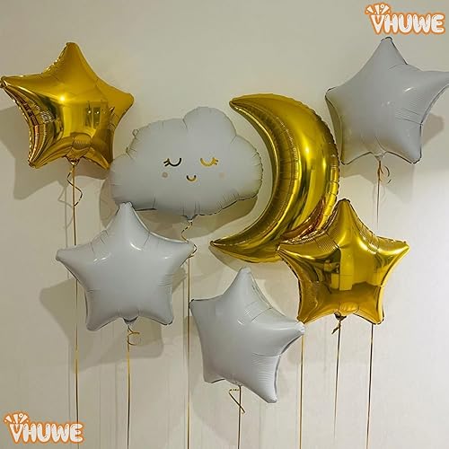 Miniatura 59 de Globos de estrella rosa de 18 pulgadas, 10 unidades de globos metálicos de aluminio de helio de Mylar en forma de estrella rosa caramelo para Globos