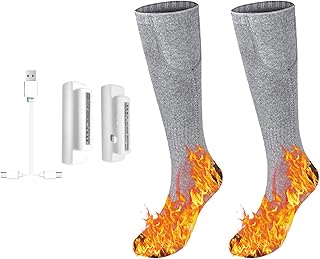 Eastdall Meias De Aquecimento Elétrico,Aquecedor de pés com meias aquecidas de 3,7 V para homens e mulheres, meias de aquecimento elétrico, meias aquecidas a bateria laváveis