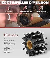 Vista 2 de Kit de reparación de impulsor de bomba de agua Reemplazo para Sherwood 10615K-SHW para Volvo Penta 835874 Impulsor de bomba de enfriamiento