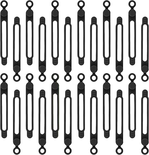 24 bridas de silicona para cables, correas de cable, organizador de cables elásticos multiusos, lazos para cables eléctricos, organizador de cables