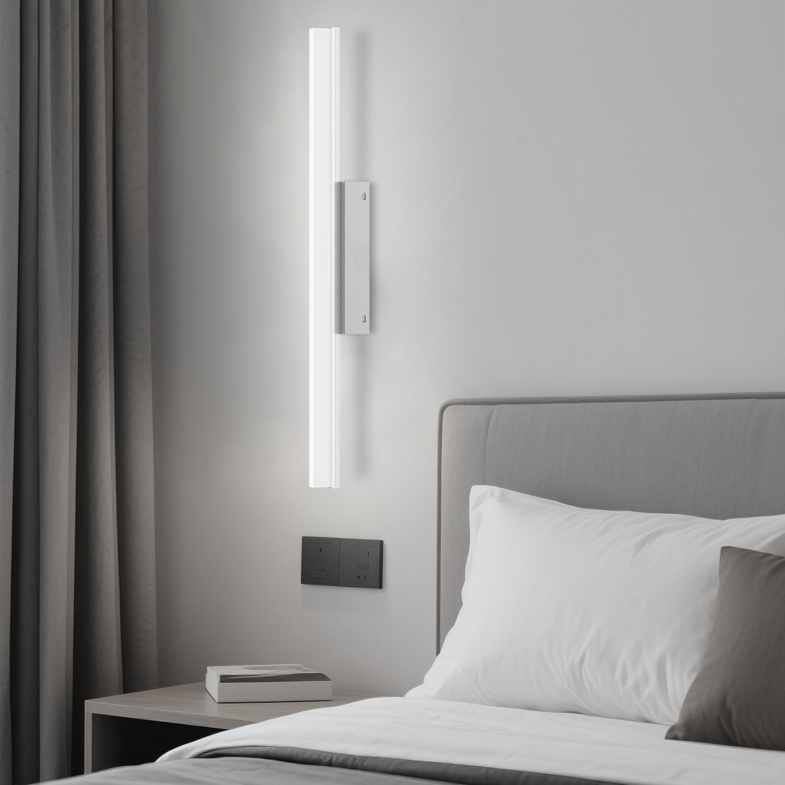 Luce Specchio Bagno Led, 60CM Luce per Specchio Bagno IP44 Freddo 6000K Led del, 10W luminosa Lampada Armadio Illuminazione Impermeabile Argento