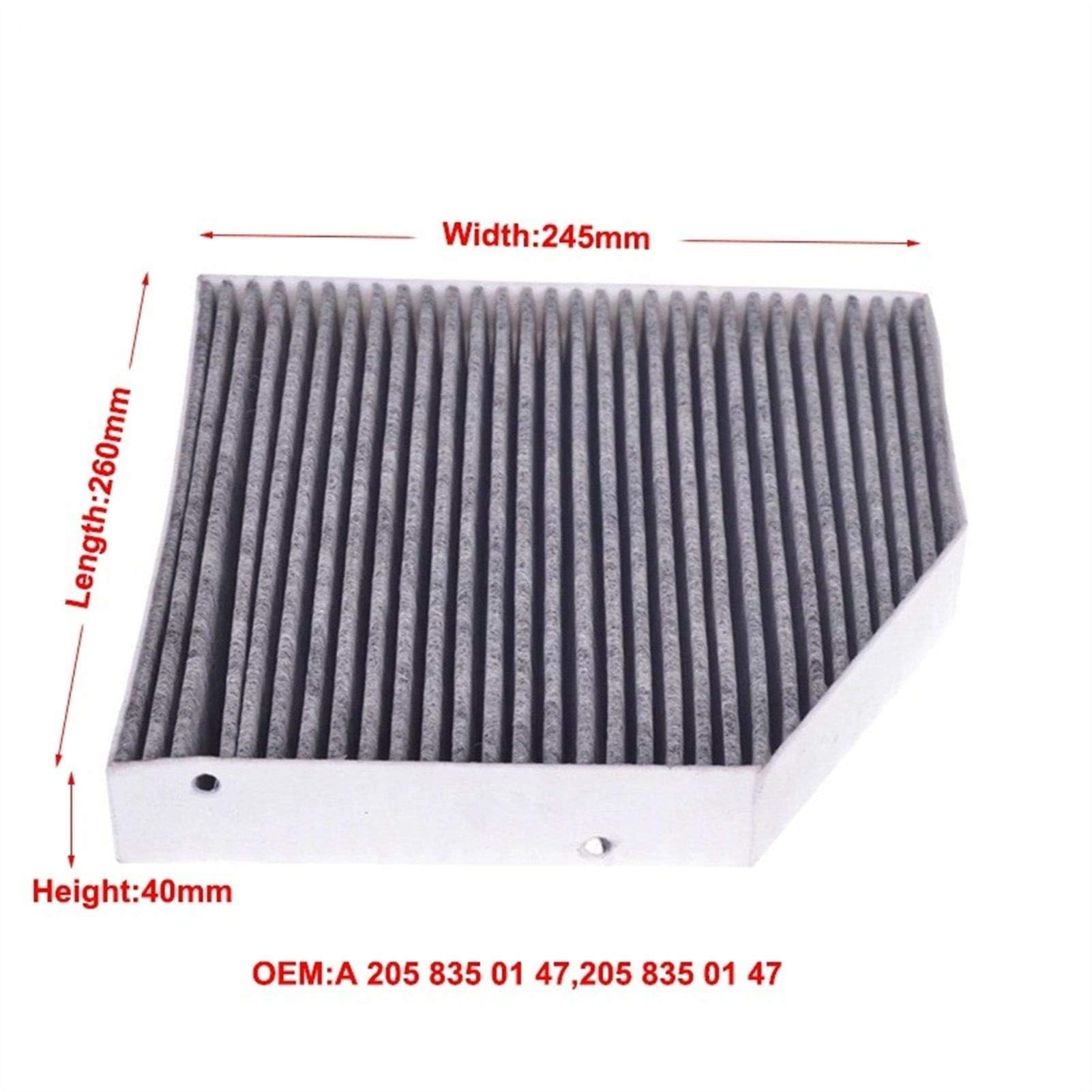 Filtro de Aire de habitáculo de carbón Activado para Benz C-KLASSE W205 A205 2058350147, Rejilla de Filtro de Aire Acondicionado con Filtro de Aire Acondicionado de carbón Activado.
