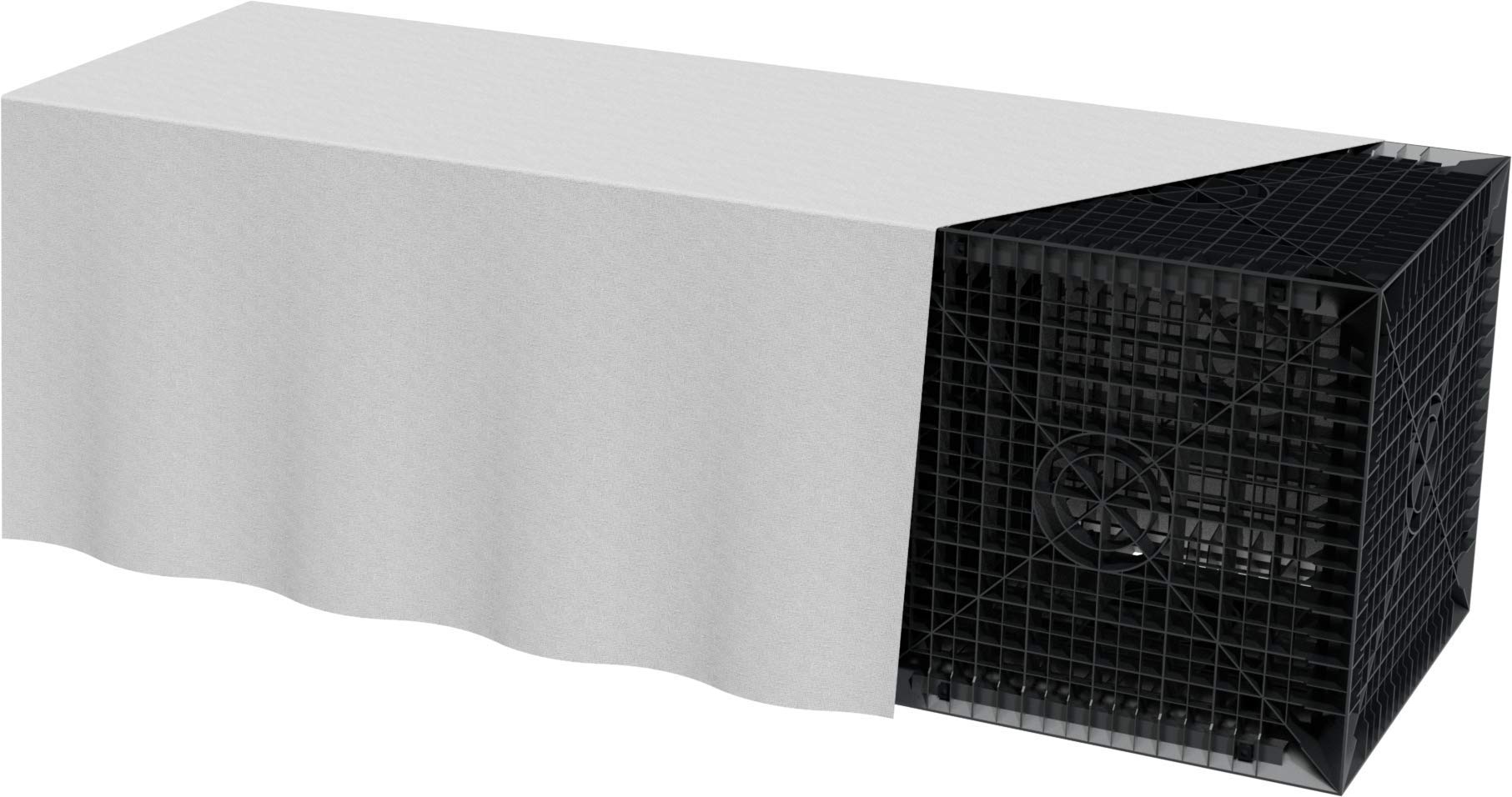 Cagette pour la rétention des eaux de Pluie 820L, y Compris Chiffon Anti Racine (Kit Complet)