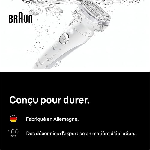 Braun Silk·épil 9 Epilator for Women, 9-041, Silver - Pivoting Head for Easy Hair Removal, Wet & Dry Use, Shaver Head, Trimmer Comb, Lasting Smooth Skin - 7