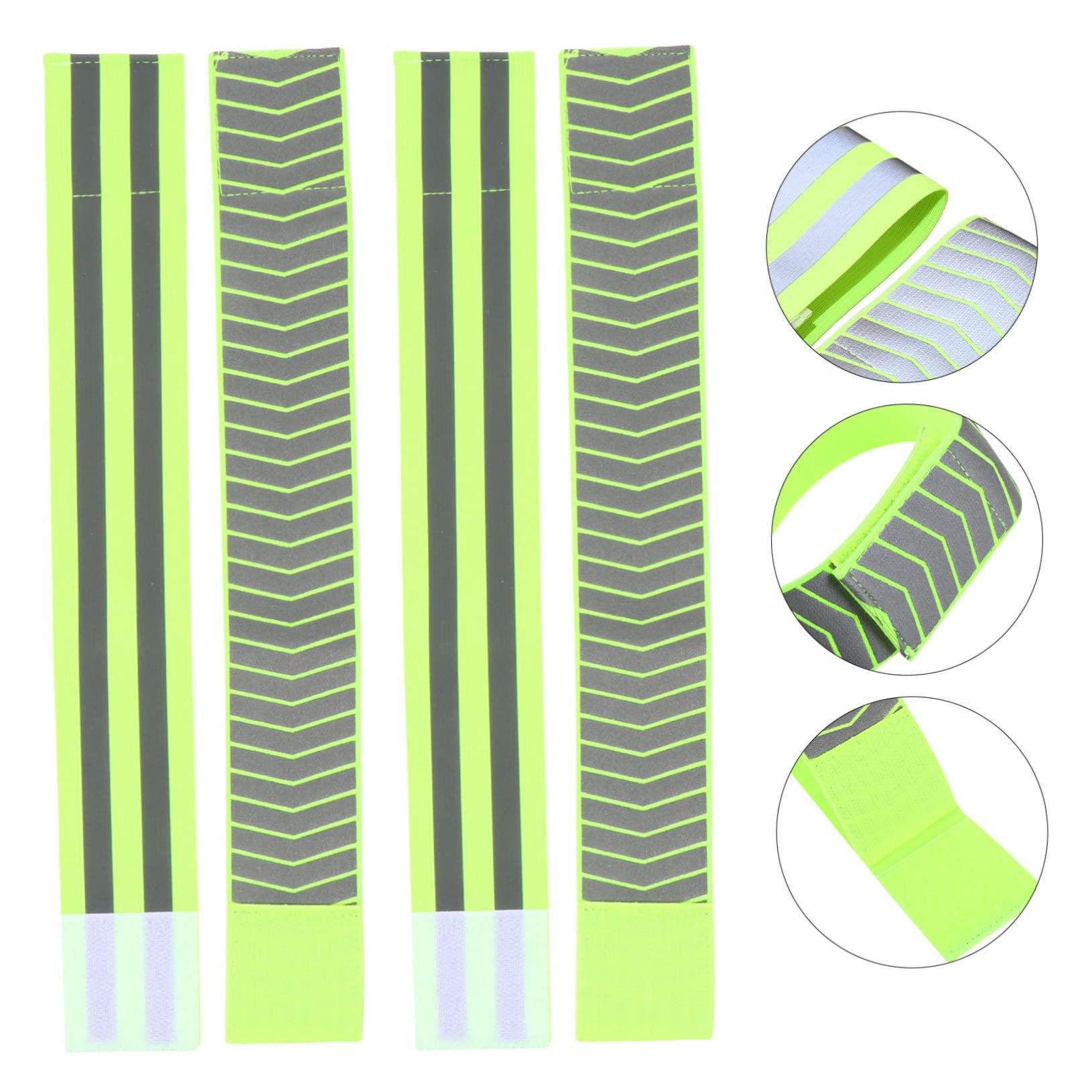 BESPORTBLE Set di Gambe con Nastro Riflettente di Avvertimento da 4 Pezzi Poliestere Fluorescente per Corsa Notturna