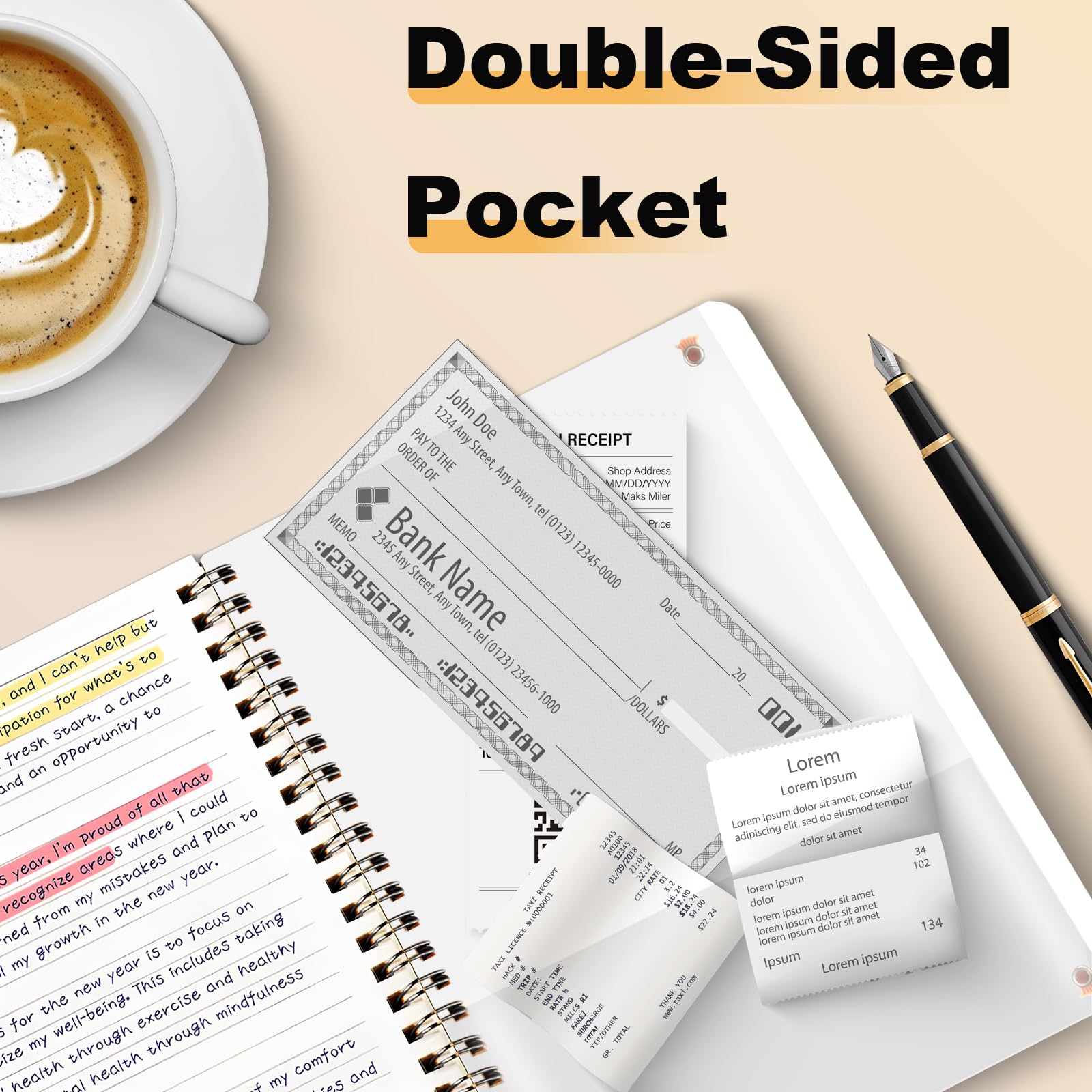 4 cuadernos en espiral, cuadernos con espiral, cuadernos para el trabajo, tomar notas, escuela, cuadernos pequeños con correa, bonitos cuadernos para mujer (caqui)