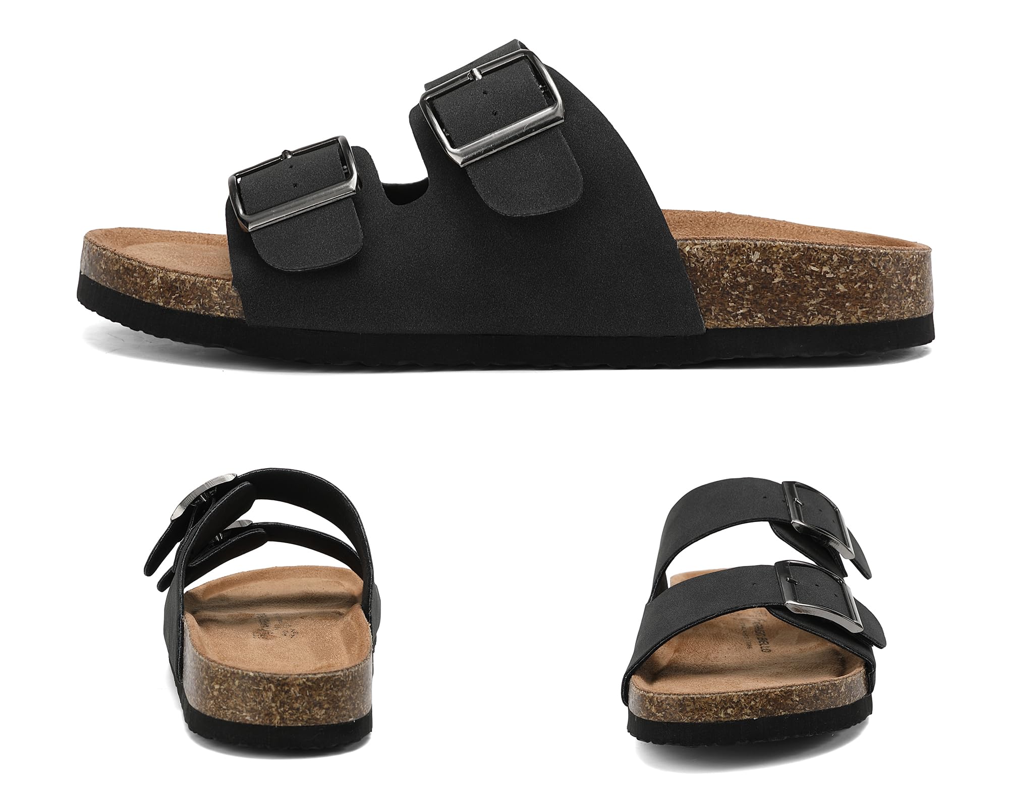 ARRIGO BELLO Mules Sandalias para Mujer con Punta Abierta Chanclas Corcho Zapatillas de Playa Interior