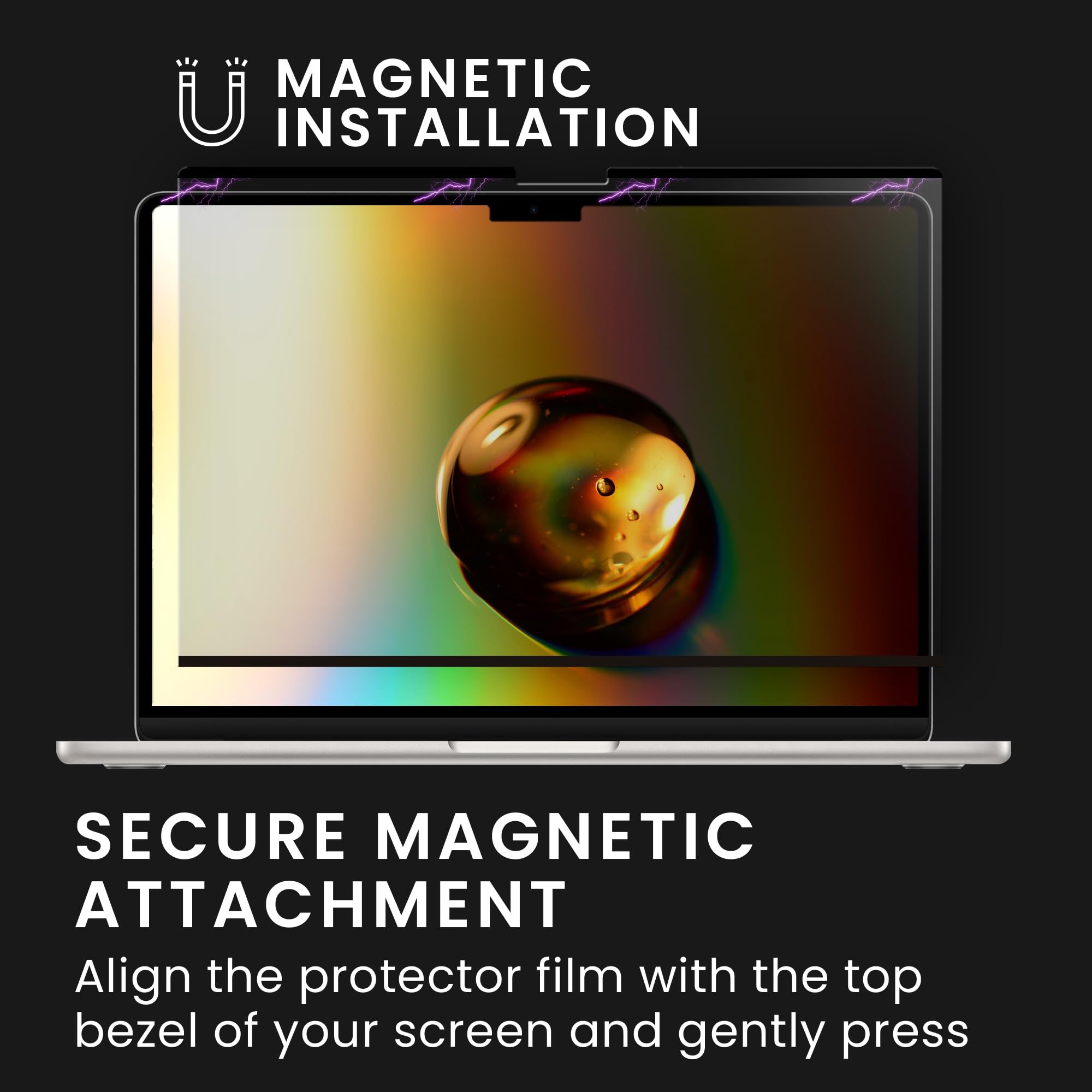 kwmobile Pellicola Privacy per Apple MacBook Pro 16 M5 2026 A3428 - Privacy Screen per Laptop - Filtro Schermo Protettivo Rimovibile e da Viaggio - Filtro Anti Luce Blu Magnetico
