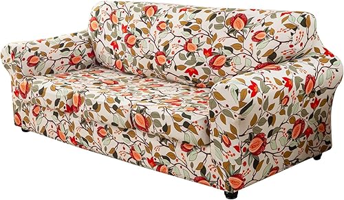 Miniatura 17 de Lamberia Funda Estampada para Sofá de 3 Cojines Fundas de Sofá de Alta Elasticidad 4 Piezas Funda de Sofá con Tres Fundas de Cojín Separadas Parte