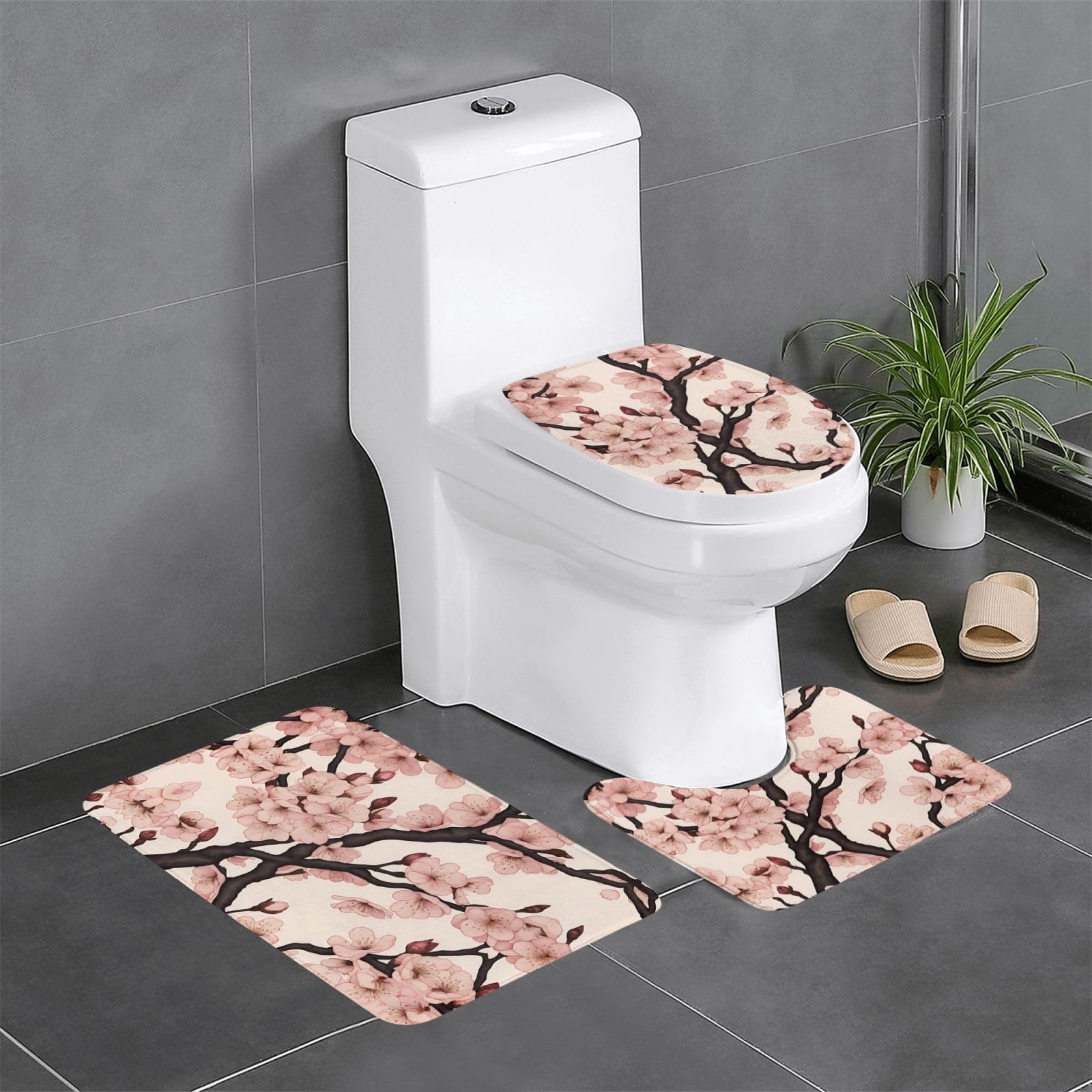 Tapis de salle de bain rose WHJSSF lot de 3 pièces pour une touche de douceur cocooning