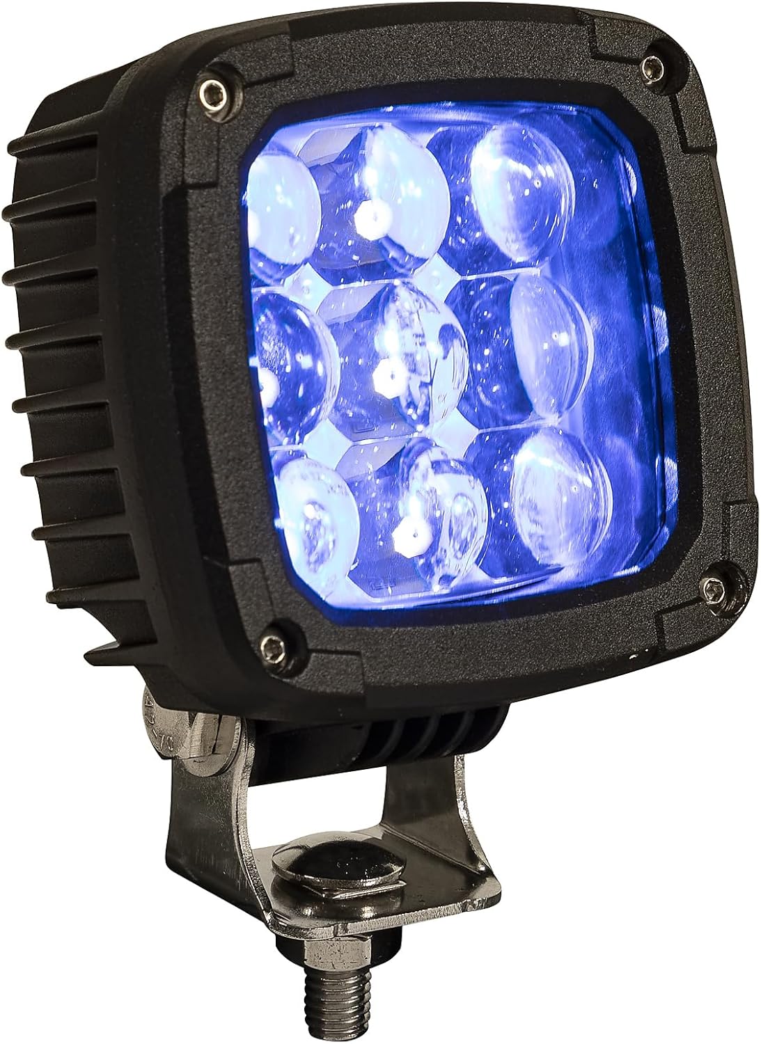 Buyers Products 1492133 Blue LED Pedestrian Warning Light for Forklifts, 9-LED 400 Lumen Safety Spot Light, IP69K Rated, Aluminum Housing, Polycarbonate Lens, Durable Forklift Light