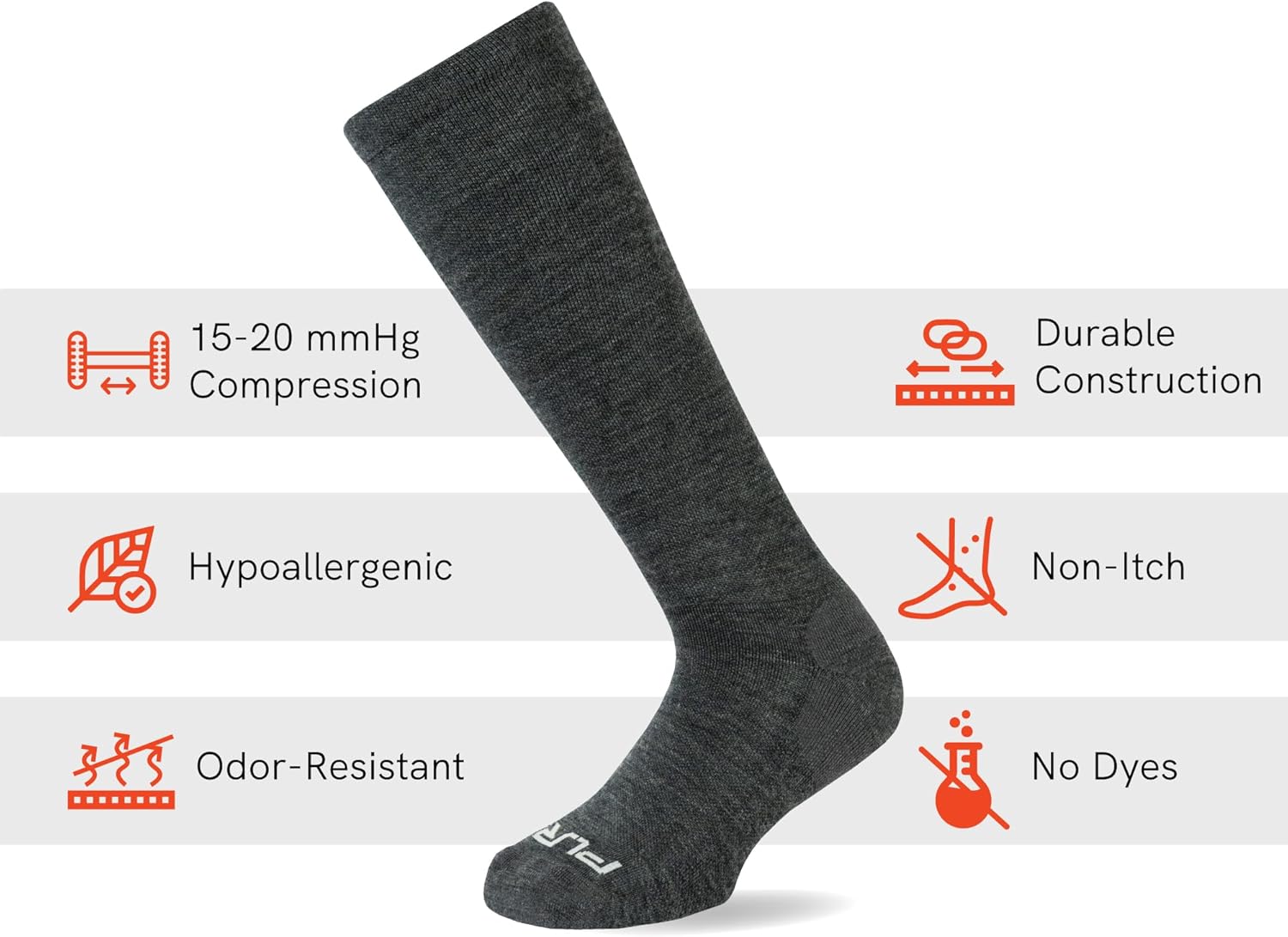 Pure Athlete Alpaca Compression Socks – 15-20mmHg Support for Running, Hiking, Travel & Recovery for Men & Women - USA Made - Image 2