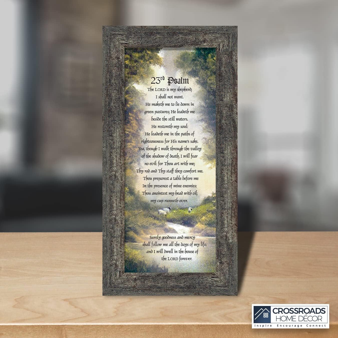 Psalm 23 Wall Art, The Lord is My Shepherd Bible Verses Decor, Christian Decorations for Home, Framed Plaque With Comforting and Encouraging Words, 7731BW