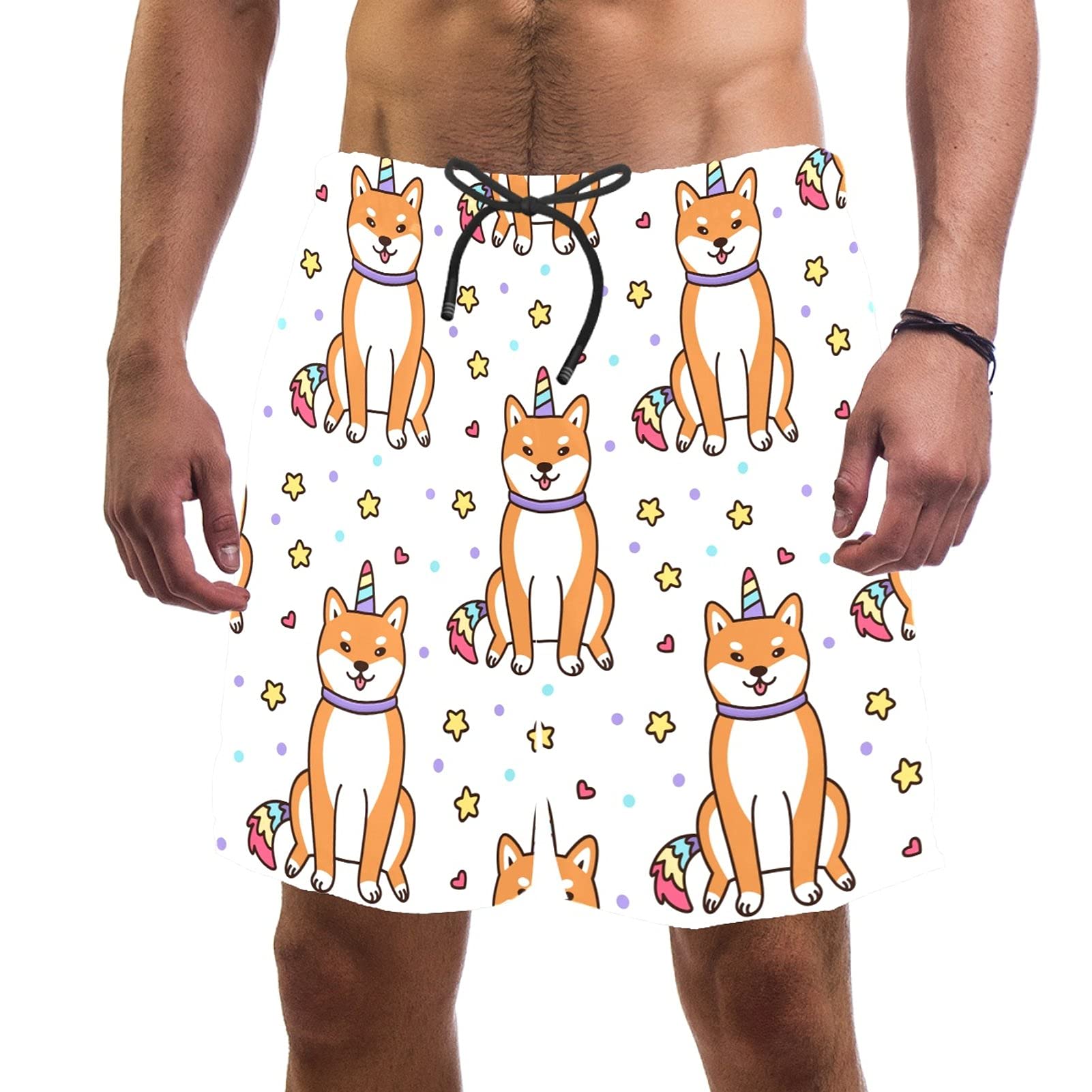 Short de bain Shiba Inu pour la plage et piscine avec doublure maille