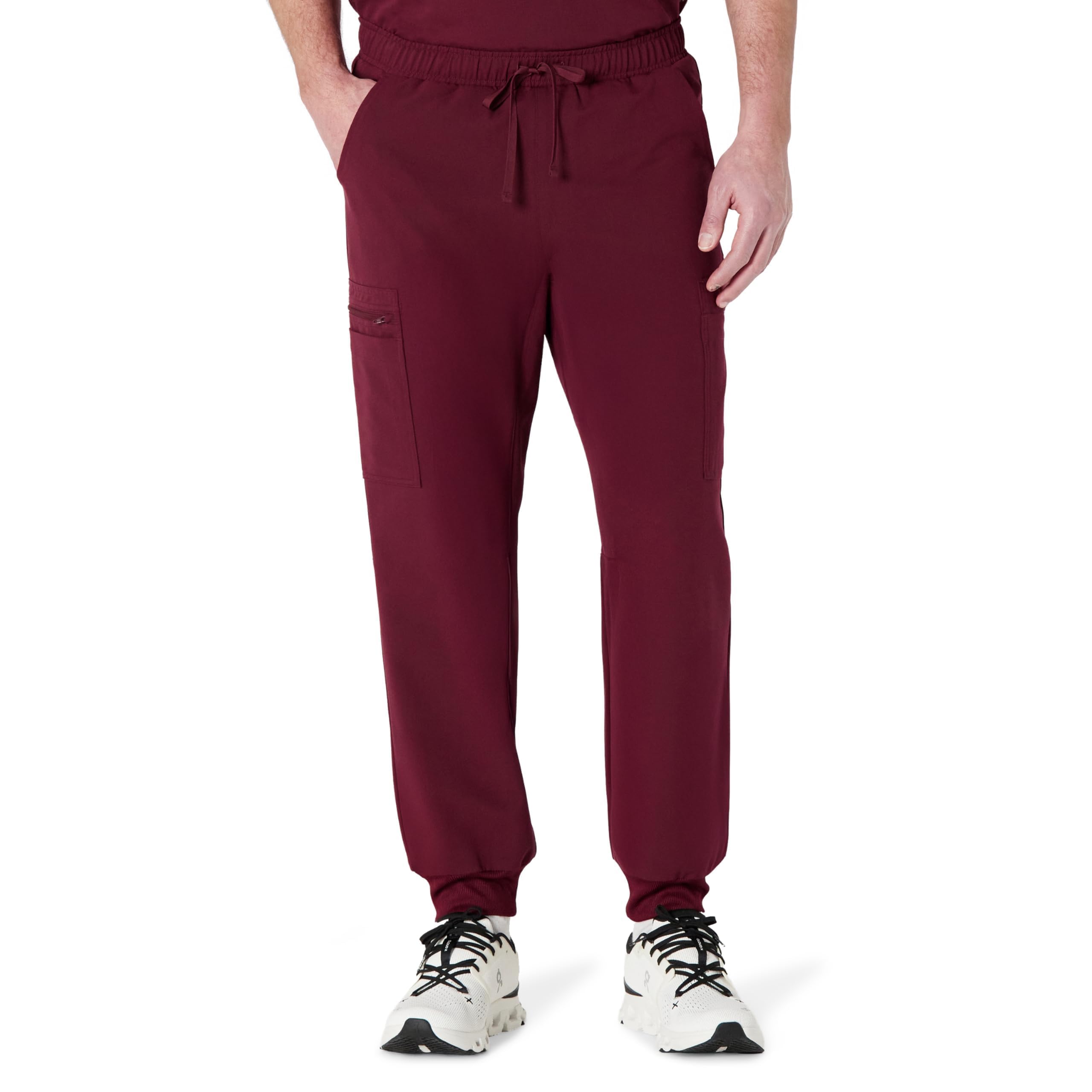 Amazon Basics Men's Scrubs Jogger Trousers Drawstring Waistband, Burgundy, XXL