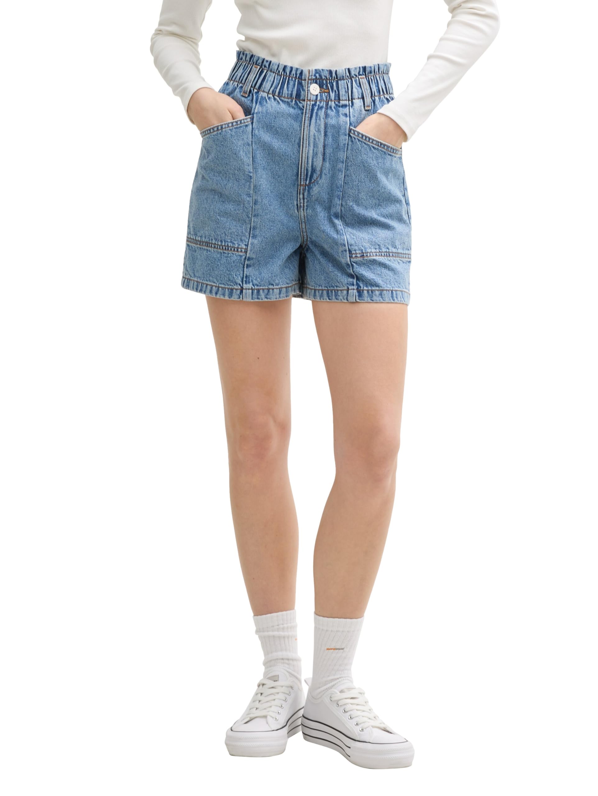 Tom Tailor Denim Damen Paperbag Jeans Shorts