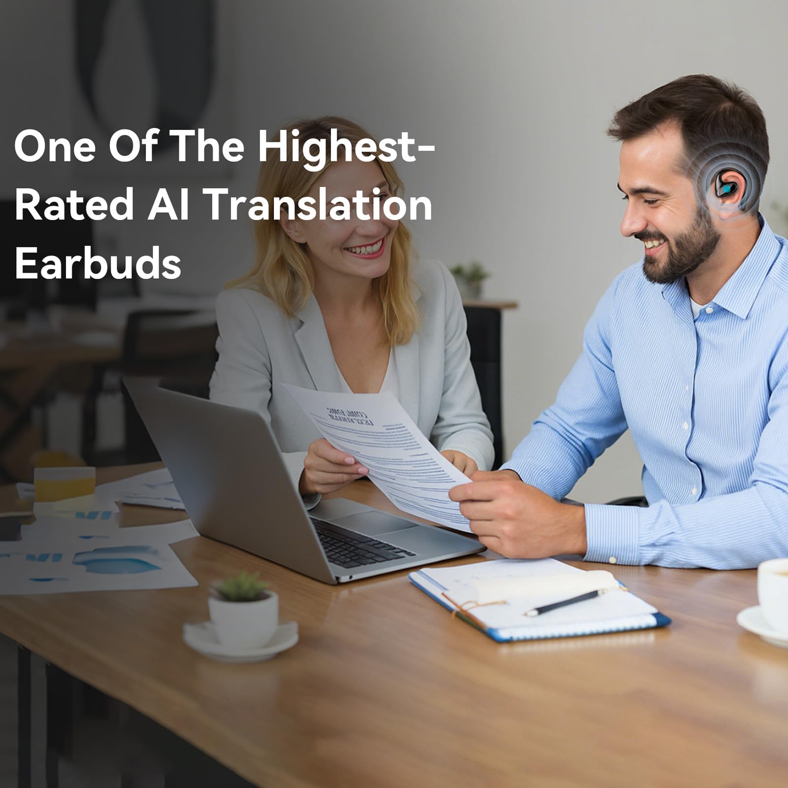 Sonabuds ki übersetzer kopfhörer – Echtzeit-Übersetzung in 140 Sprachen, Offline-Modus, Geräuschunterdrückung, bequemer Sitz, Bluetooth für Musik & Anrufe. Ideal für Reisen&Business (Schwarz)
