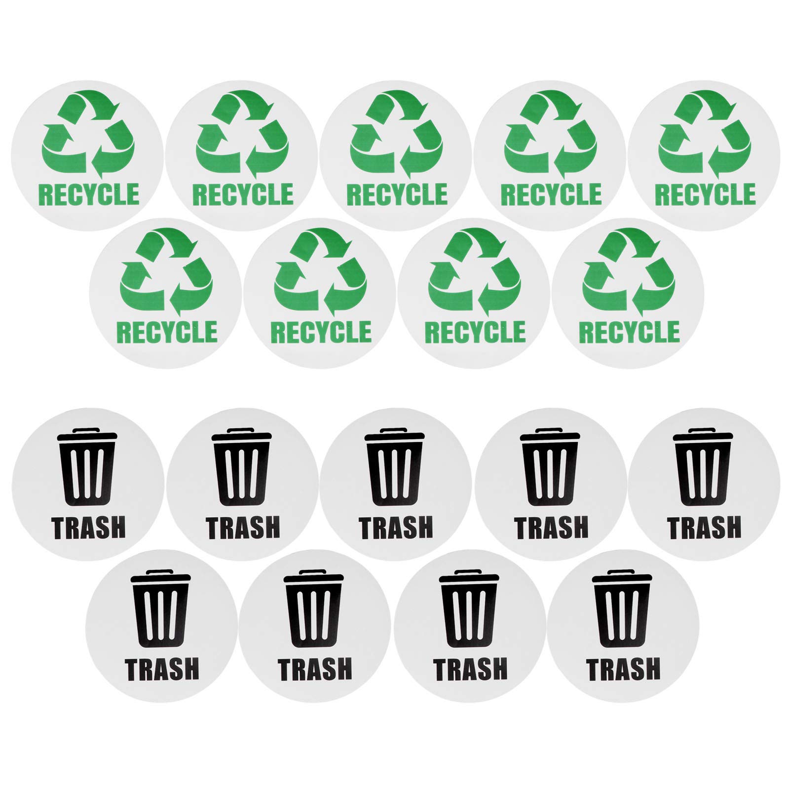 ANKROYU 18PCS /Set Trash Sticker, Matt Lamination Coated PVC Recycle Trash Sticker Decal, Water Proofing Self Adhesive Recycle Sticker for Cans Garbage Containers Bins