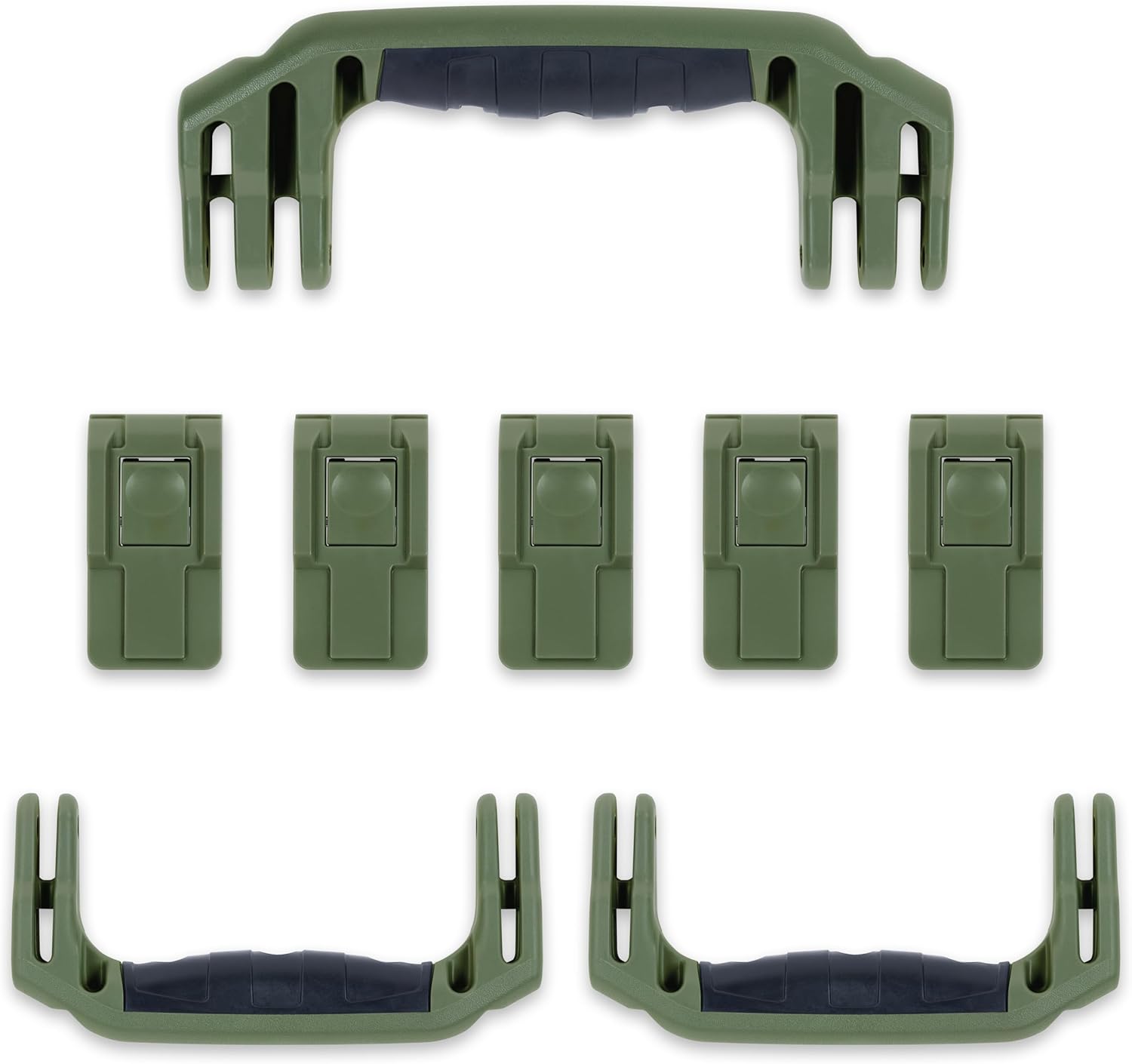 Pelican 1615 Replacement Handle & Latch Set by ColorCase - Lime Green Handles & Push Button Latches Latches