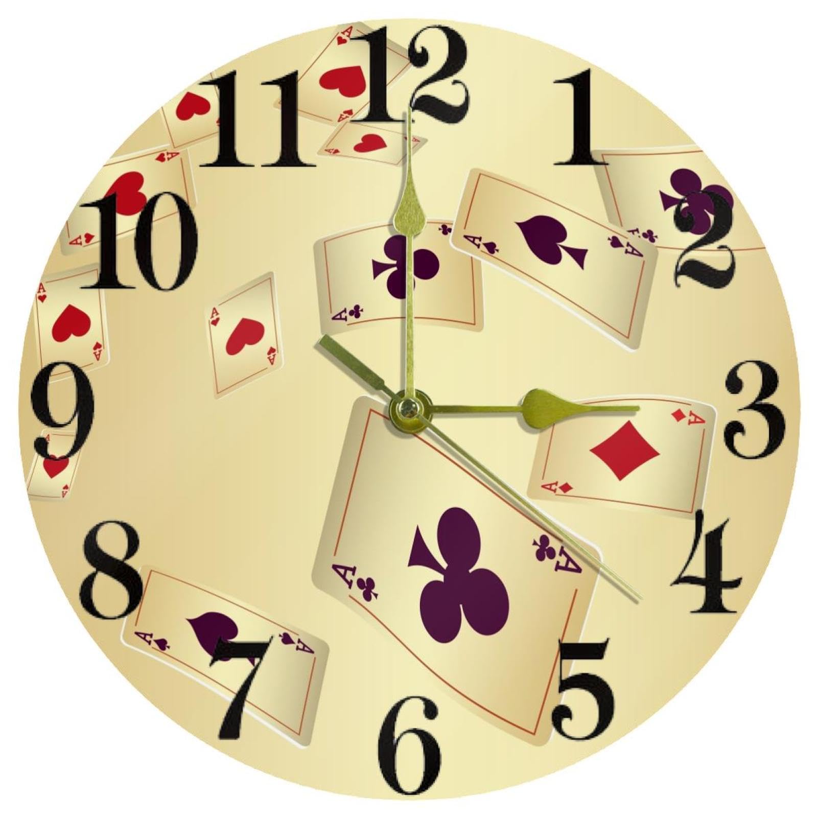 Horloge murale silencieuse Poker sans tic-tac pour retrouver le sommeil au bureau
