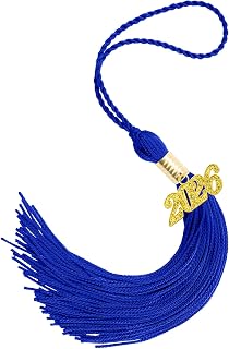 2026 Blue Gradution Tassel with Golden Charm for Graduation Cap Hat Gown Headband Decorations Senior Class of 2026 Congrats Grad Party Favors Supplies Ceremonies Memorial Graduations Decor