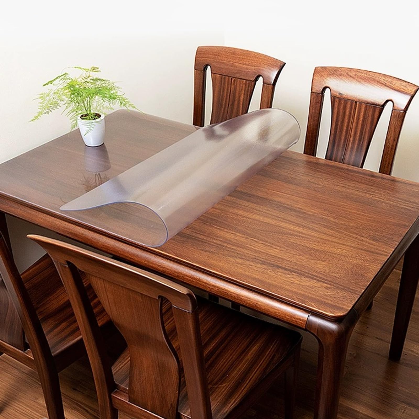 Transparent Tablecloth Protector,100% Waterproof Plastic Tablecloth,Frosted Table Cover,PVC Table Protector,Desk Pad Mat,Table Mat,for Furniture Topper Dresser,0.7mm Thick (45x135cm/18x53in)