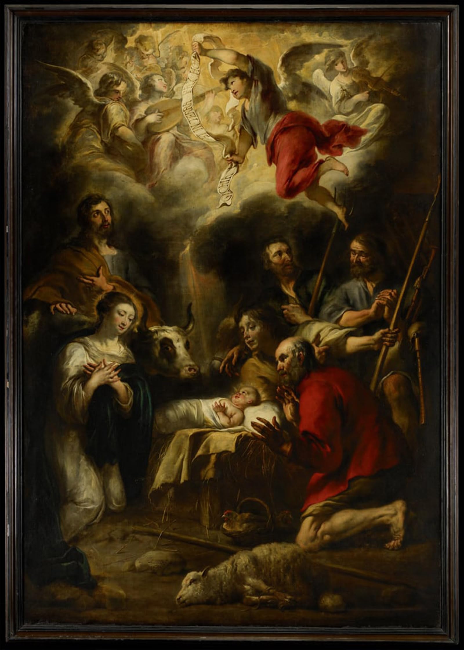 SERENDIPITP Abstract Painting Mural Print Picture Wall Decor Painting the Adoration of the Shepherds by Jan Cossiers Vintage Wall Artwork for Home Decor 60x90cm
