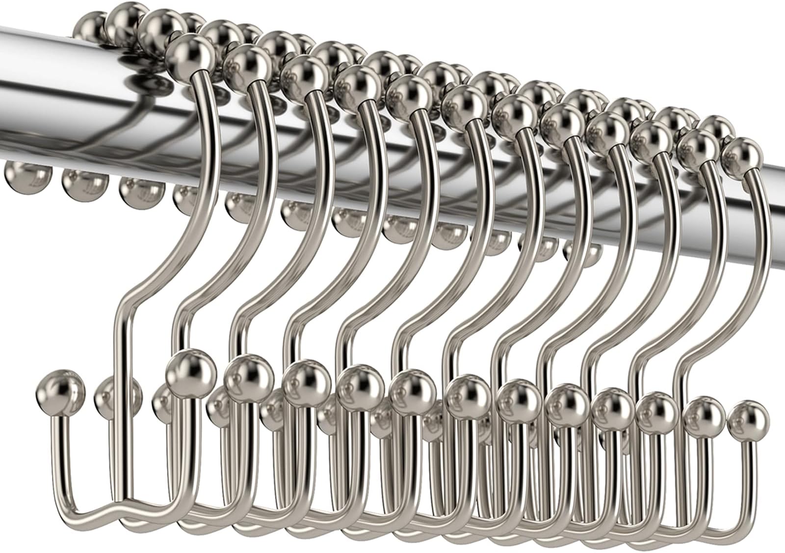Amazon.com: Shower Curtain Hooks, 12 Pcs Shower Curtain Hooks Rings ...