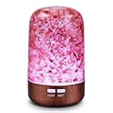 Essential Oil Diffuser Aromatherapy Diffuser - Himalayan Pink Salt Crystal Diffusers for Essential Oils with 7 Color Lights 2 Mist Mode, Reduce Noise Design for Baby Room