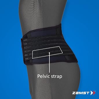 Zamst ZW-5 Sports Back Brace With Integrated Auxiliary Belt-for Golf, Tennis, Baseball, Basketball, Volleyball, Ice Hockey, Pickleball-Black, Small
