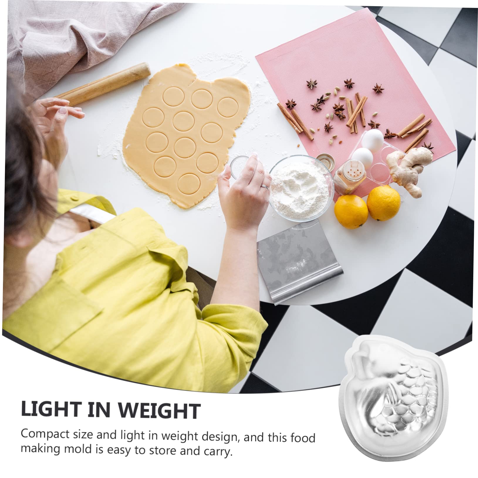 Amosfun 10 Piezas Molde De Pastel De Arroz Sartenes Para Tarta Molde Artesanal De Sugarcraft Pasta De Azúcar Horneado De Pescado Horneado De Pasteles Pastelitos Silver Aleación De Aluminio