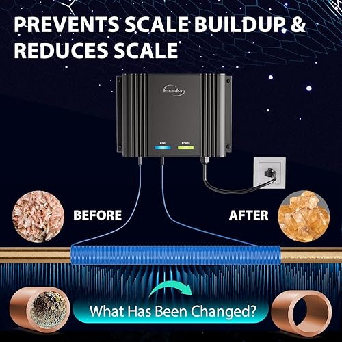 Miniatura 5 de iSpring EDV2 - Descalcificador de agua para toda la casa, 10 veces más potente, alternativo electrónico sin sal para agua dura, construcción de