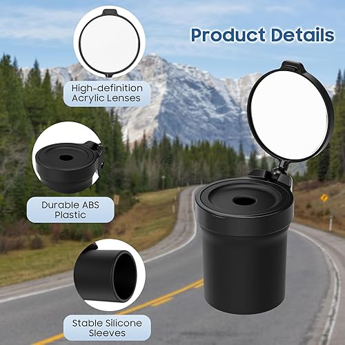 Miniatura 4 de MoKo 2 espejos de bicicleta, espejos giratorios de 360 para manillar, práctico espejo retrovisor seguro, espejo de silicona acrílica duradera para