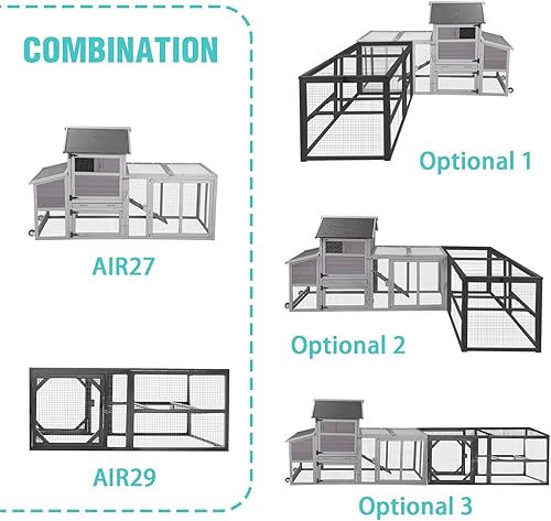 Miniatura 4 de Extensión de metal resistente para gallineros – 14.3 pies cuadrados con cerradura para pollos, patos, conejos | Diseño a prueba de depredadores,