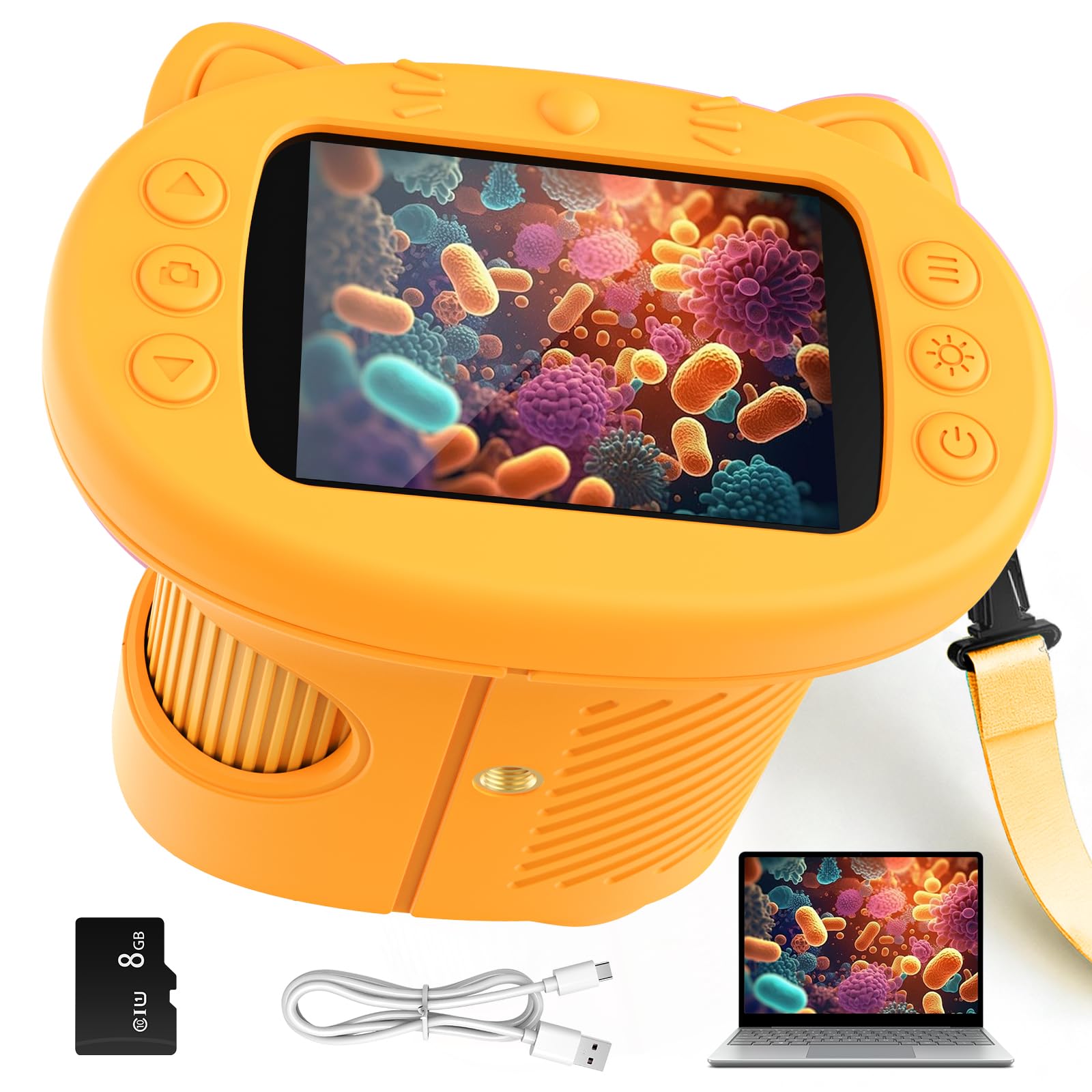 Yidoroye 1000X 2.4" HD Handheld Digital Microscope for Kids, STEM Toys for 3-15 Year Old Boys Girls Gifts Birthday Presents, Portable Miniscope with Photo & Video Edu Gift USB Rechargeable