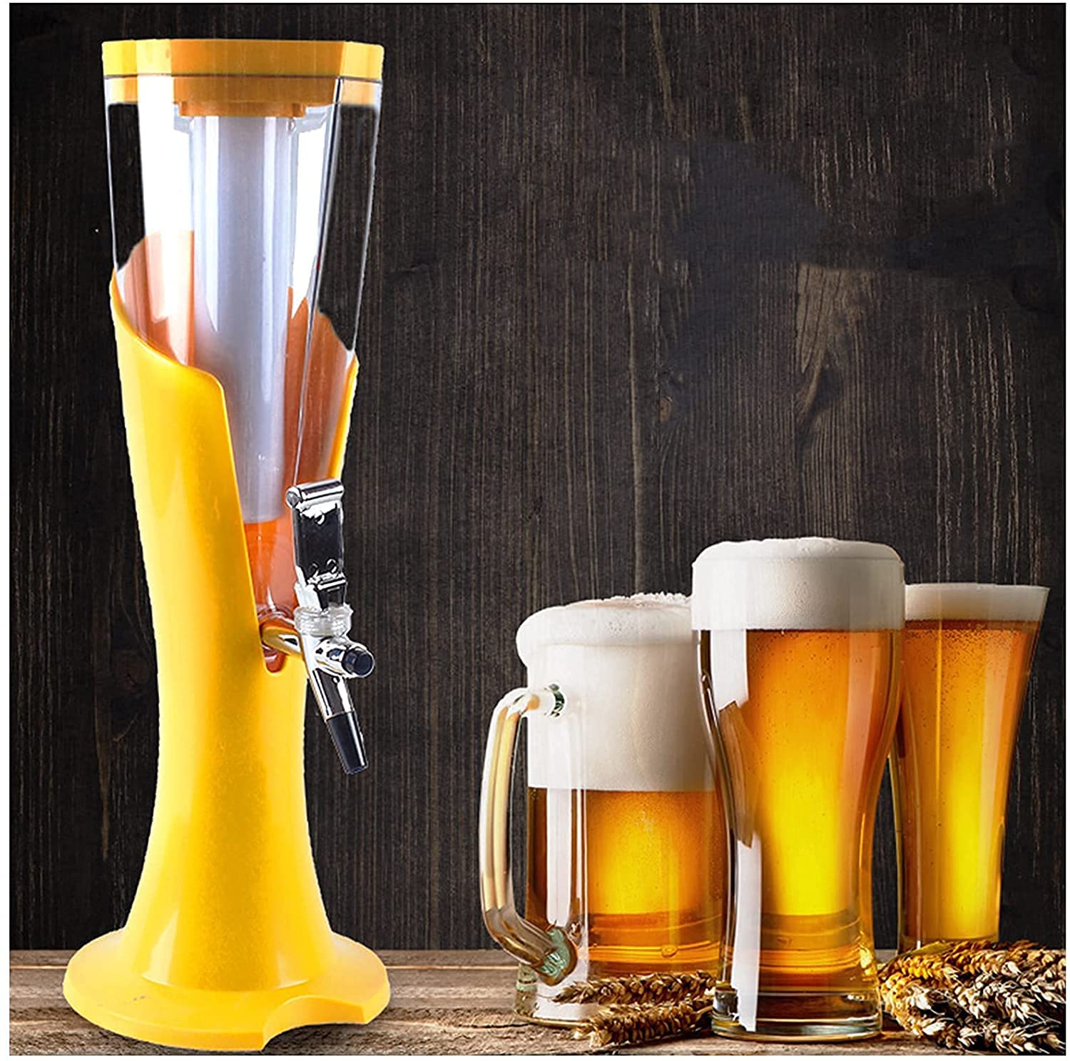 MU Bierturm, Bierfass-Spender für Zuhause, Party, Trinken, Wein, Wasser, Saft, Getränke, flüssige Barware, Bierzapfhahn, B, 5 l