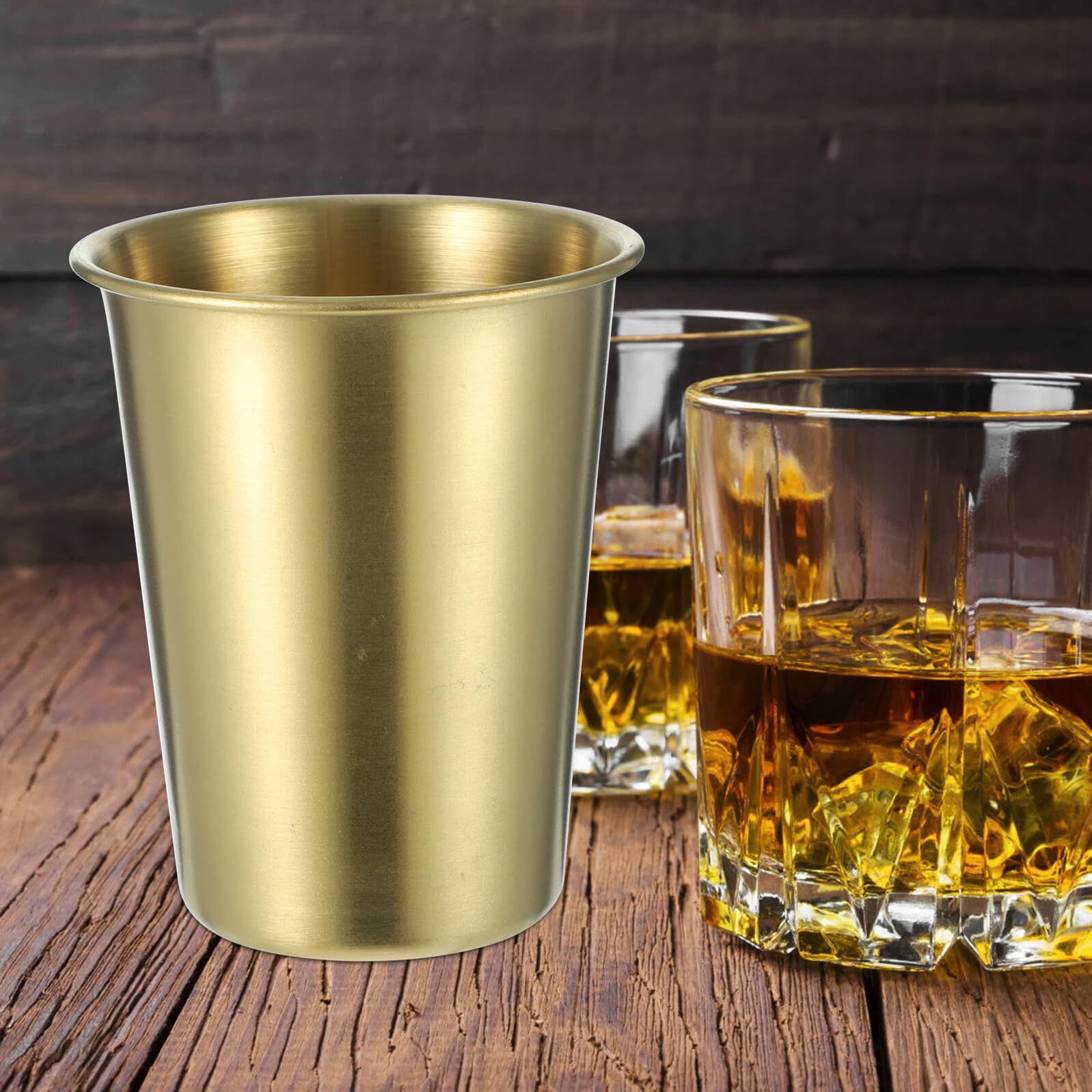 PLAFOPE Edelstahlbecher 350ml, Gold, für Wasser und Kaffee