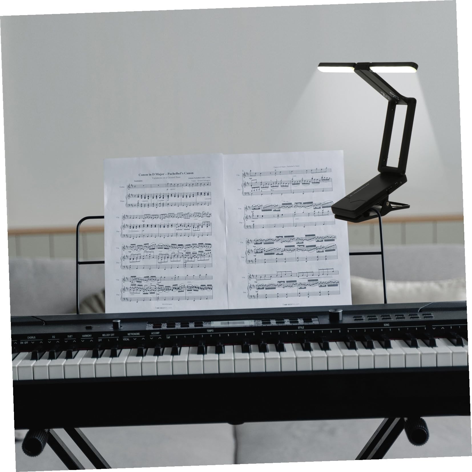 Lampada per Leggio Musicale Ricaricabile LED Clip Regolabile Altezza Design Pieghevole Materiale Abs Elettronica