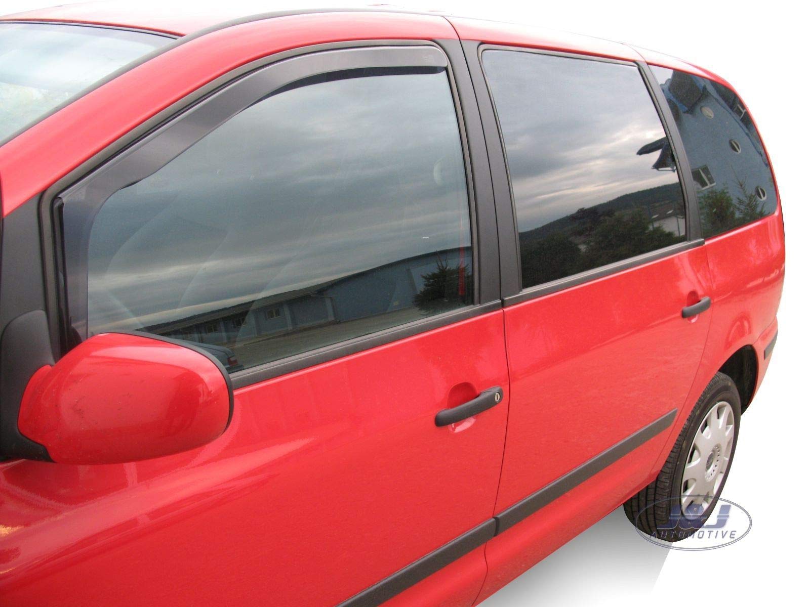 J&J AUTOMOTIVE Windabweiser passend für Volkswagen Sharan 1995-2010 2tlg, Heko Regenabweiser Vorne Getönt Dunkel Passform