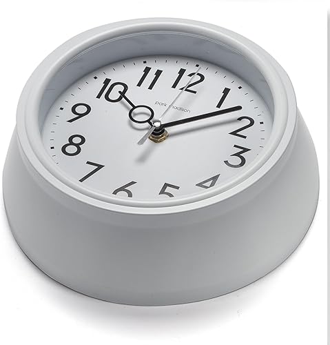 Miniatura 3 de Park Madison Reloj de pared retro de 9 pulgadas, silencioso, moderno, de mediados de siglo, diseño vintage de los años 50, movimiento de cuarzo,
