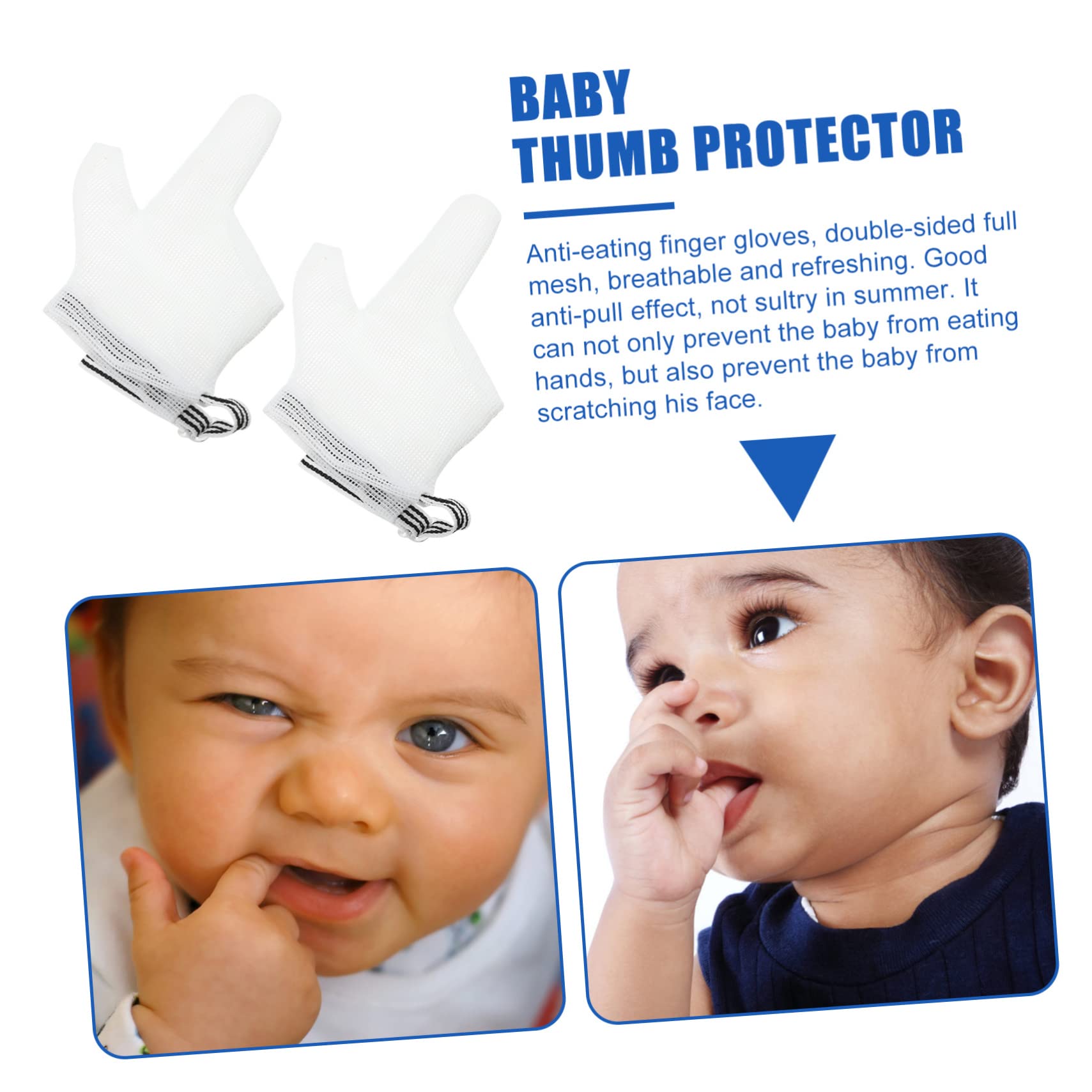 BESTonZON Anti-Eating Gloves for Boys Stop Thumb Sucking and Face Scratching Comfortable Nylon Material Breathable Mesh Design