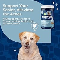 Vista 3 de NaturVet Suplemento avanzado para perros de salud articular senior, incluye glucosamina, MSM, condroitina, colágeno, ayuda a apoyar la función