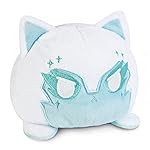 TeeTurtle - The Original Reversible Wolf Plushie - Celestial White + Blue - Cute Sensory Fidget Stuffed Animals That Show Your Mood