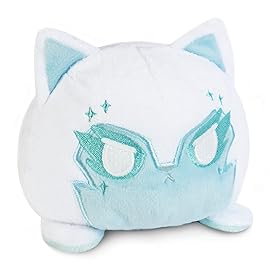 TeeTurtle - The Original Reversible Wolf Plushie - Celestial White + Blue - Cute Sensory Fidget Stuffed Animals That Show Your Mood