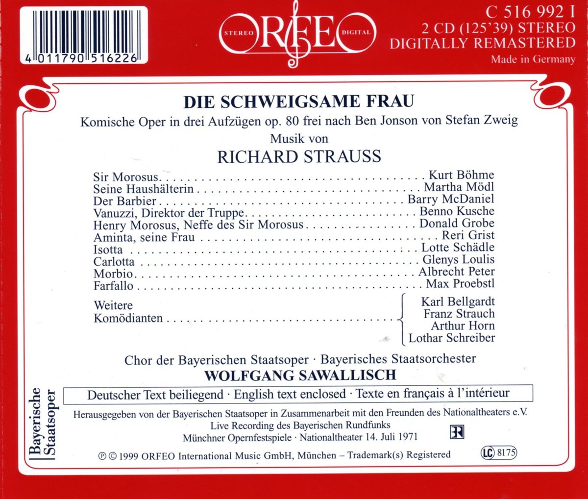 Strauss : Die schweigsame Frau (La Femme silencieuse)