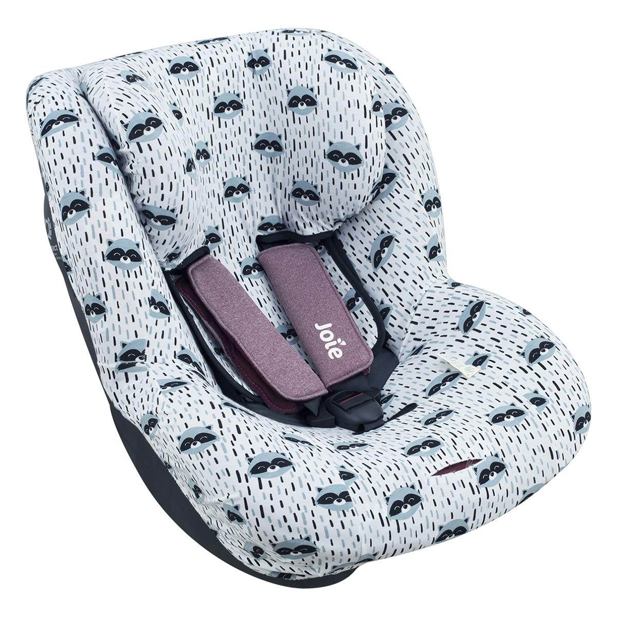 JYOKO Kids Funda de algodón para Silla de Coche Compatible con Joie I-Anchor Advance (Raccoon)