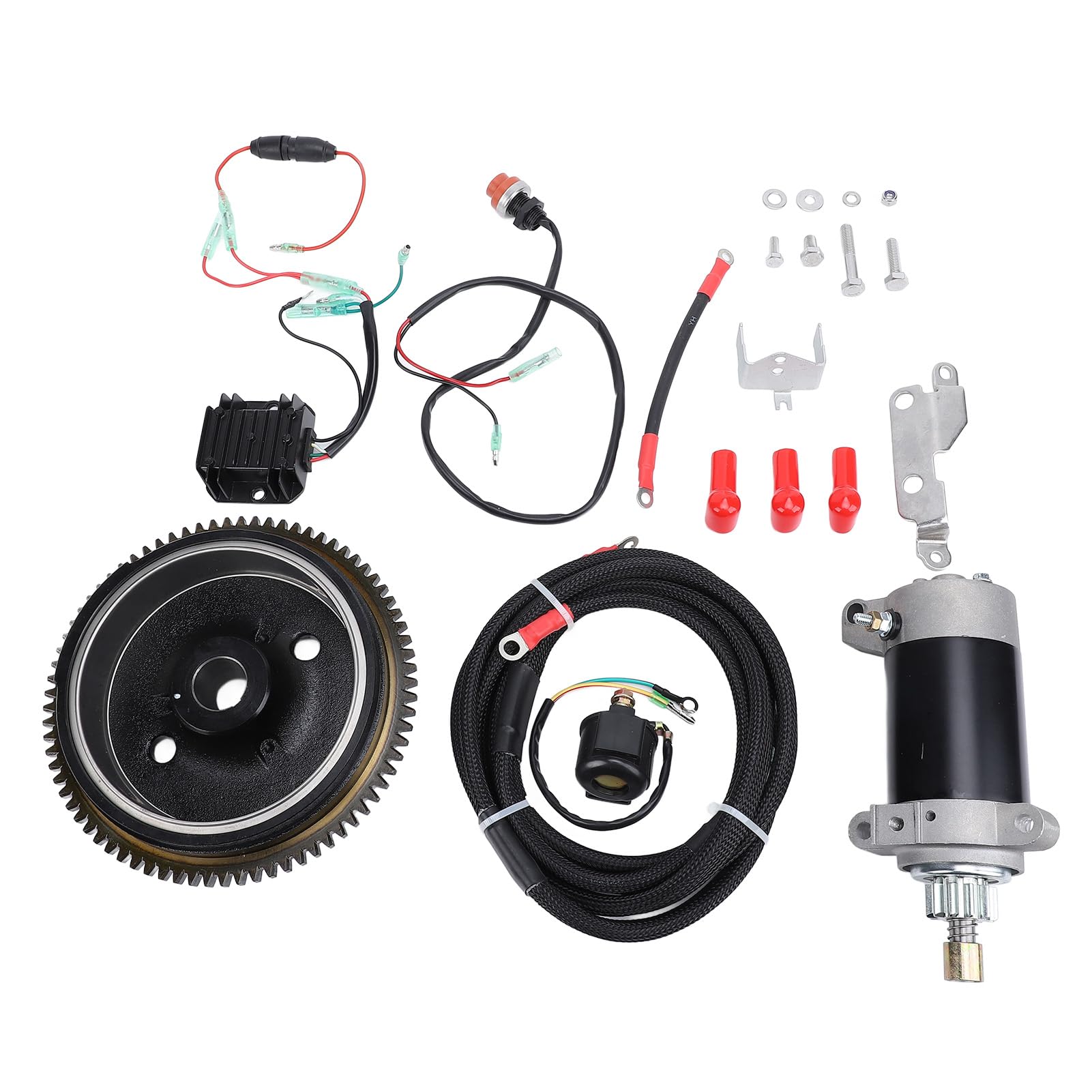 Kit di Avviamento per Motore Fuoribordo Sostituzione Durevole Dell'avviamento Elettrico per Motore Fuoribordo a 4 Tempi 20 per Appassionati di Alluminio, Ferro, Plastica, Gomma